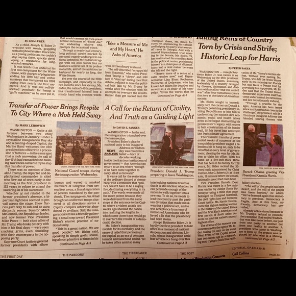 Collectible New York Times Biden Jan 21, 2021 NEW - Picture 3 of 3